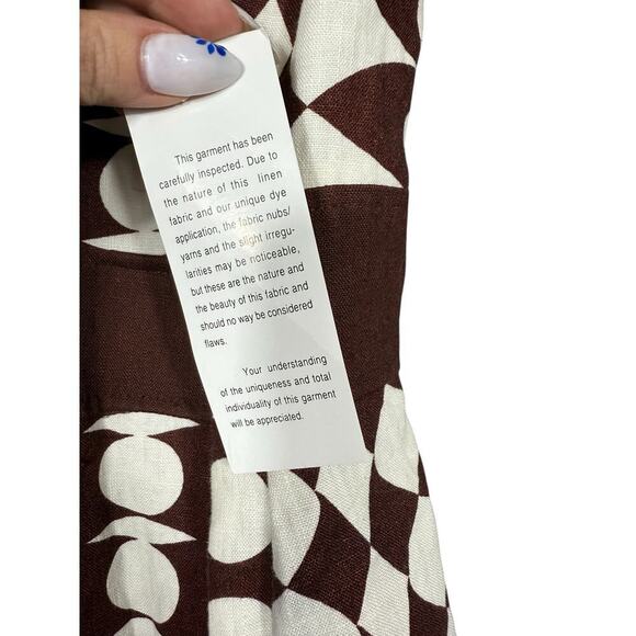 NWT Harold’s Brown White Geometric Print Sleeveless Linen Dress – Size 10 - Picture 7 of 9